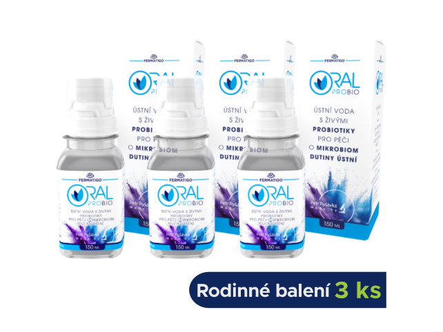 ORAL PROBIO je probiotická ústna voda so živými kultúrami SAL21, vhodná pri citlivých ďasnách a po dentálnej hygiene